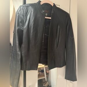 Danier lambskin cropped moto jacket